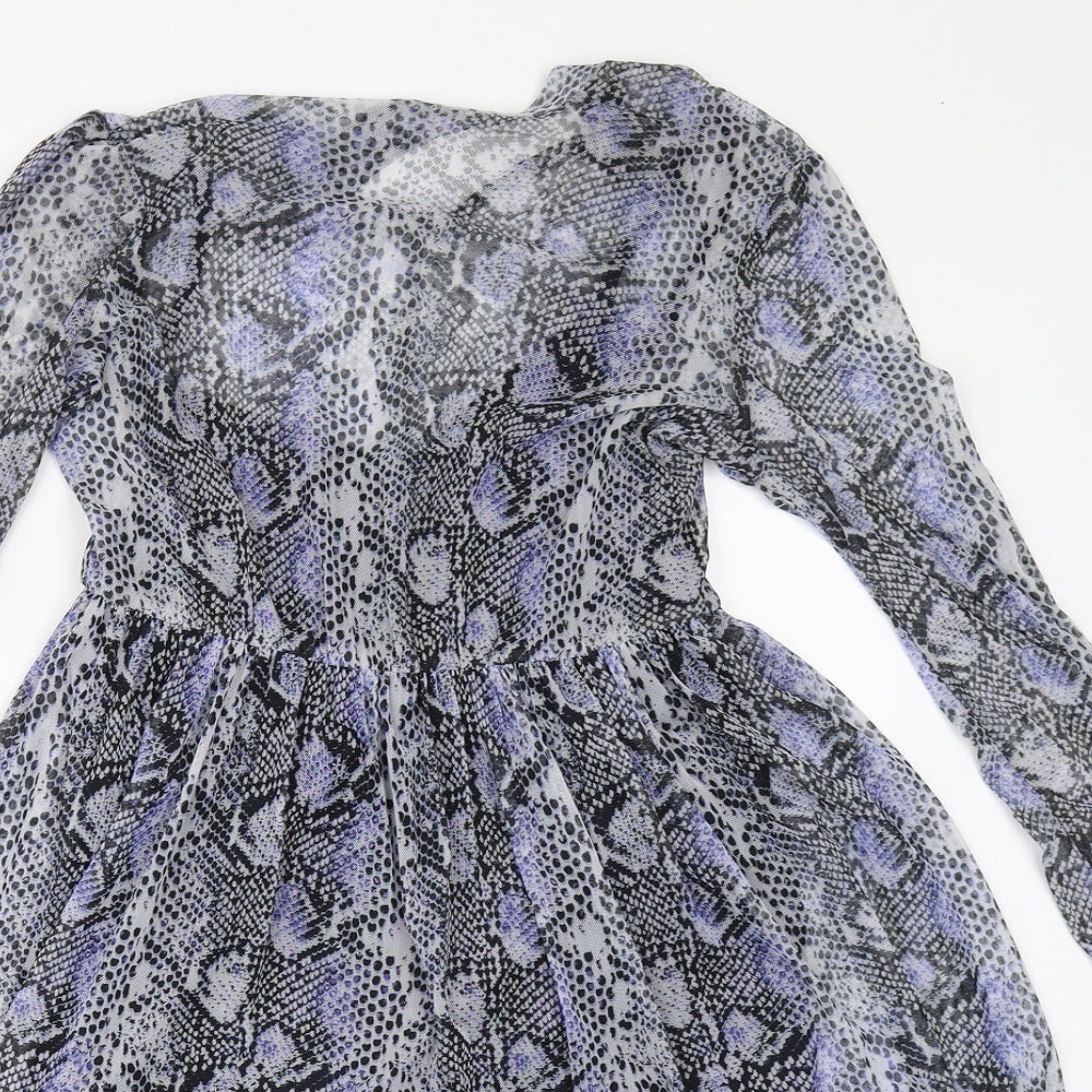Primark Womens Blue Animal Print  Fit & Flare  Size 8