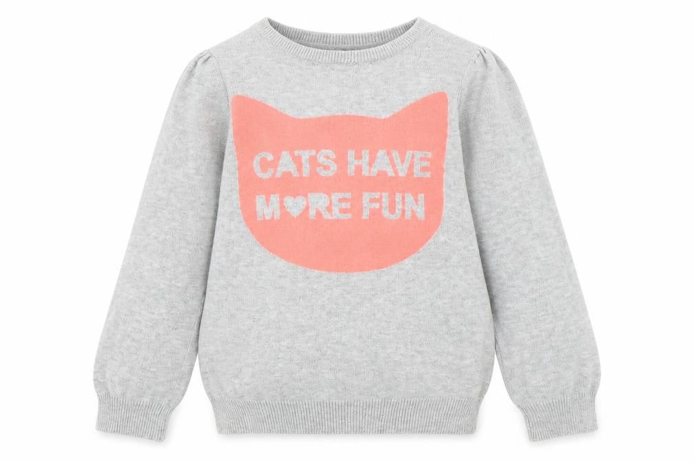 H&M Girls Grey   Pullover Jumper Size 5-6 Years