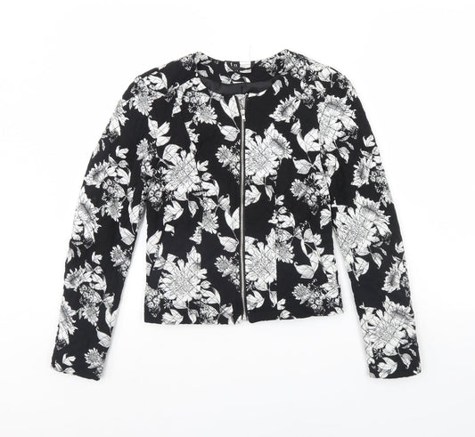 Divided Womens Black Floral  Jacket  Size 6