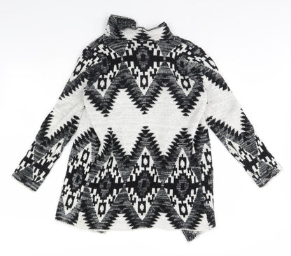 Back view of Papaya women’s black geometric jacket, size S