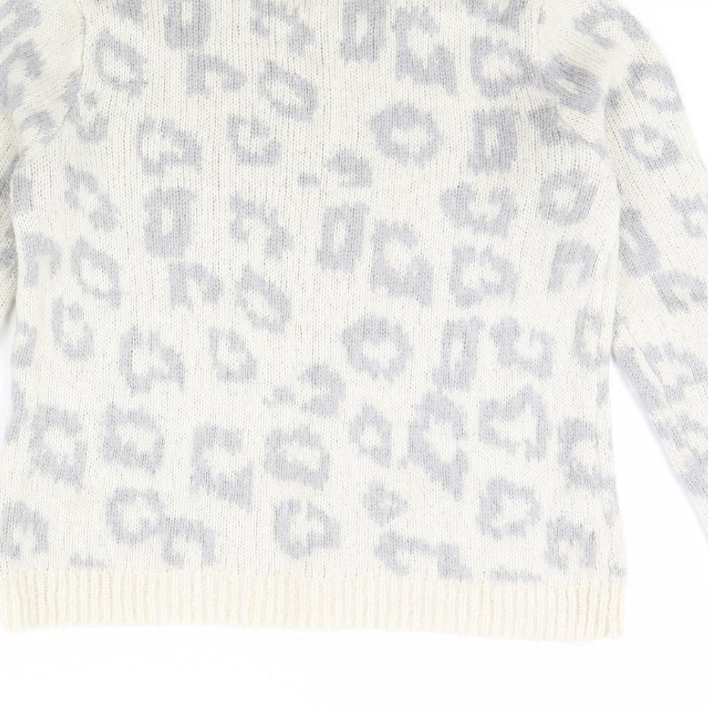 Dorothy Perkins Womens Ivory Animal Print  Pullover Jumper Size 10