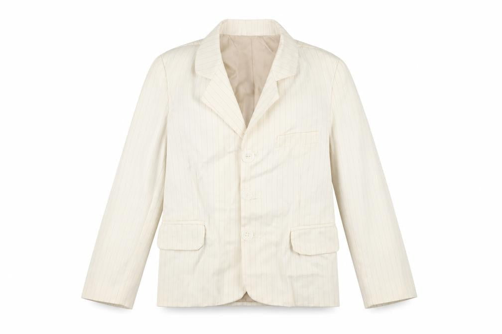 les voiliers Womens White Striped  Jacket Blazer Size 4