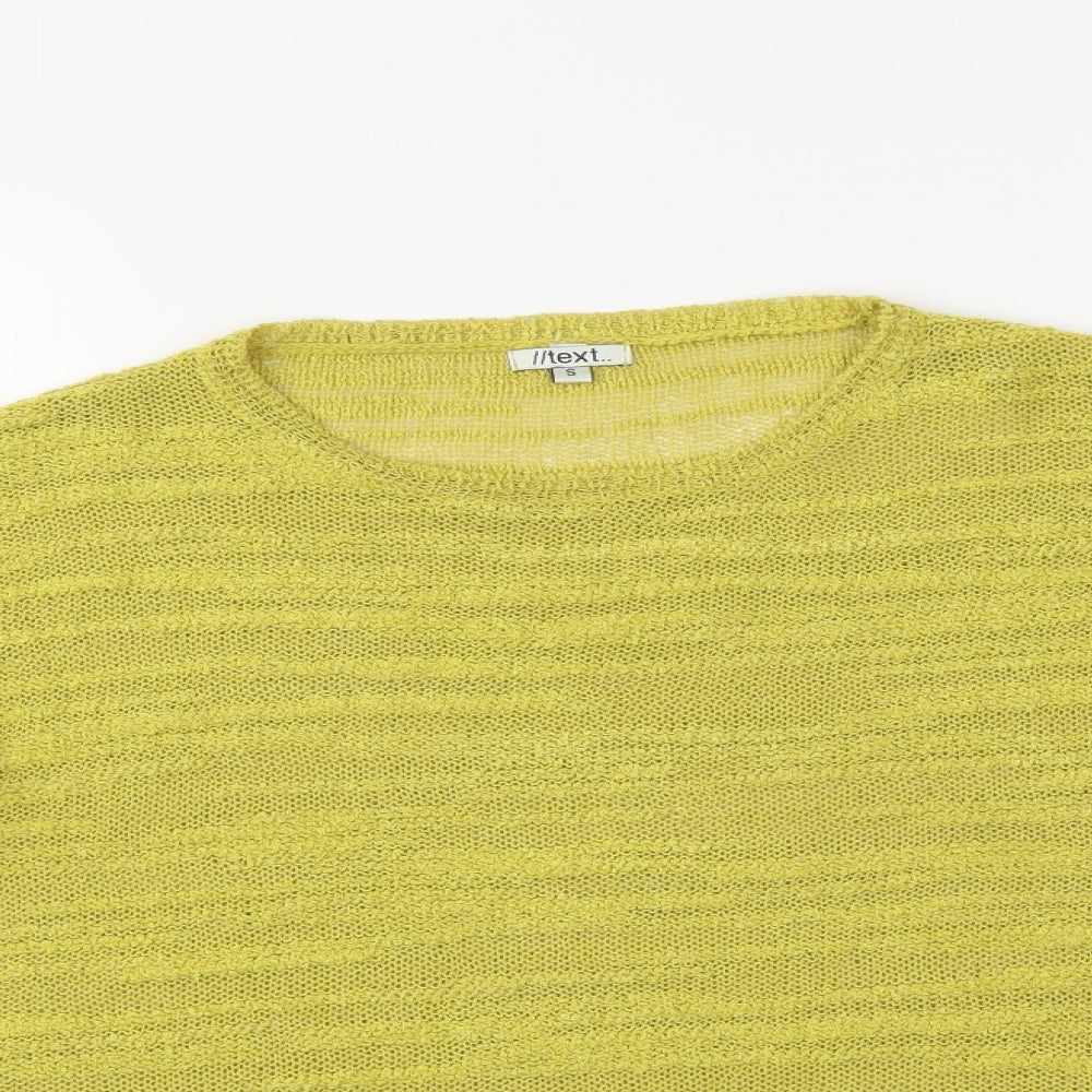 //text Womens Yellow   Pullover Jumper Size S