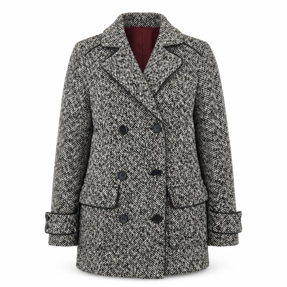 TU Womens Grey   Pea Coat Coat Size 8