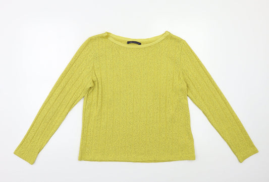 M&S Womens Yellow   Pullover Jumper Size 12