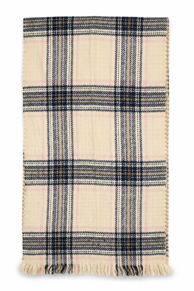 Prew Womens Beige Check   Shawl/Wrap