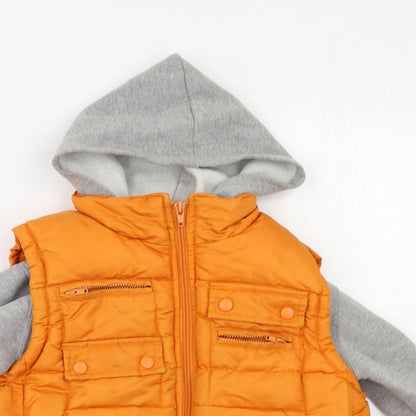 Close-up detail of Adams Kids boys’ orange jacket waistcoat, size 7, years