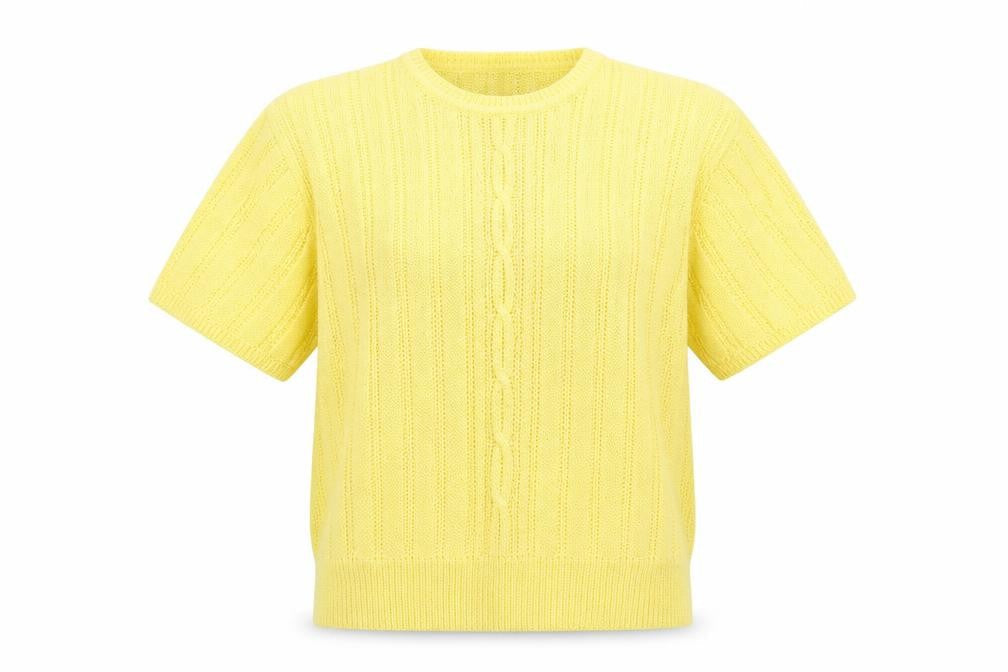 Compliments Womens Yellow  Knit Pullover Jumper Size M