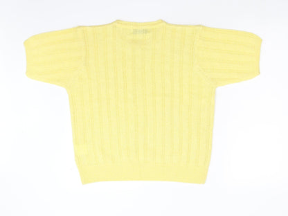 Compliments Womens Yellow  Knit Pullover Jumper Size M