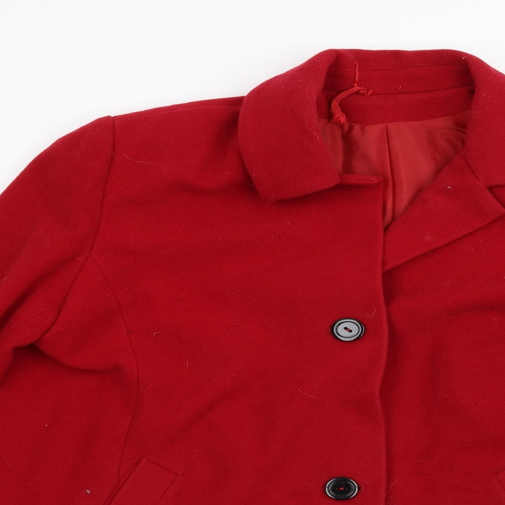 Kirsten Womens Red   Overcoat Coat Size 16