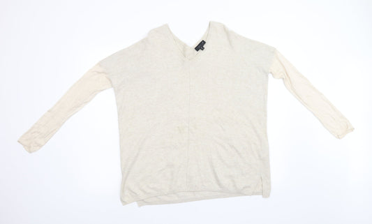 Topshop Womens Beige  Knit Pullover Jumper Size 10