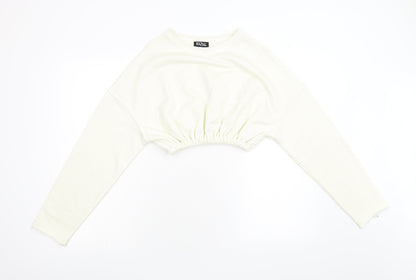 Baziic Womens Ivory   Pullover Sweatshirt One Size