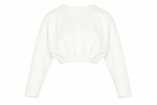 Baziic Womens Ivory   Pullover Sweatshirt One Size