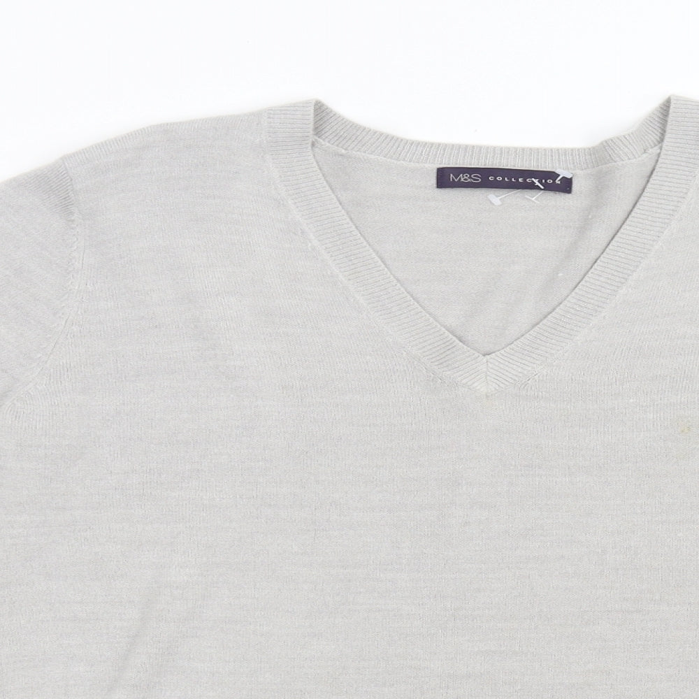 M&S Mens Grey  Knit Pullover Jumper