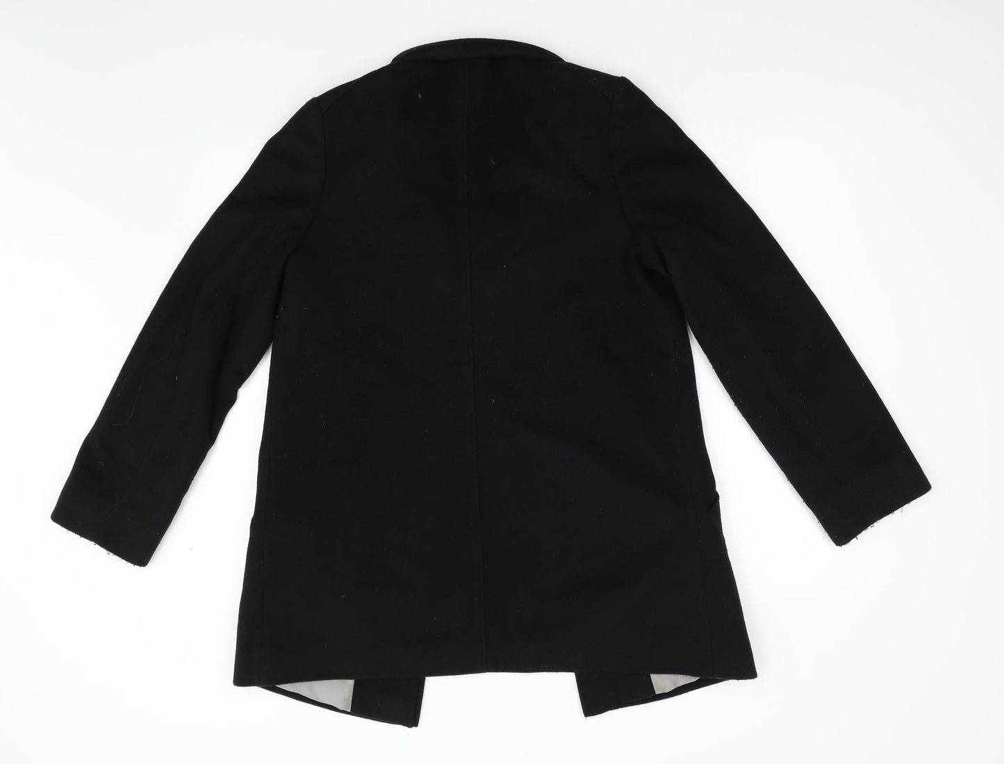 M&S Womens Black   Overcoat Coat Size 8