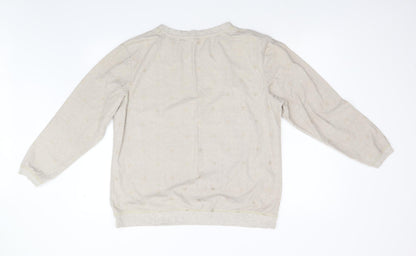 Next Womens Beige Polka Dot  Pullover Jumper Size L