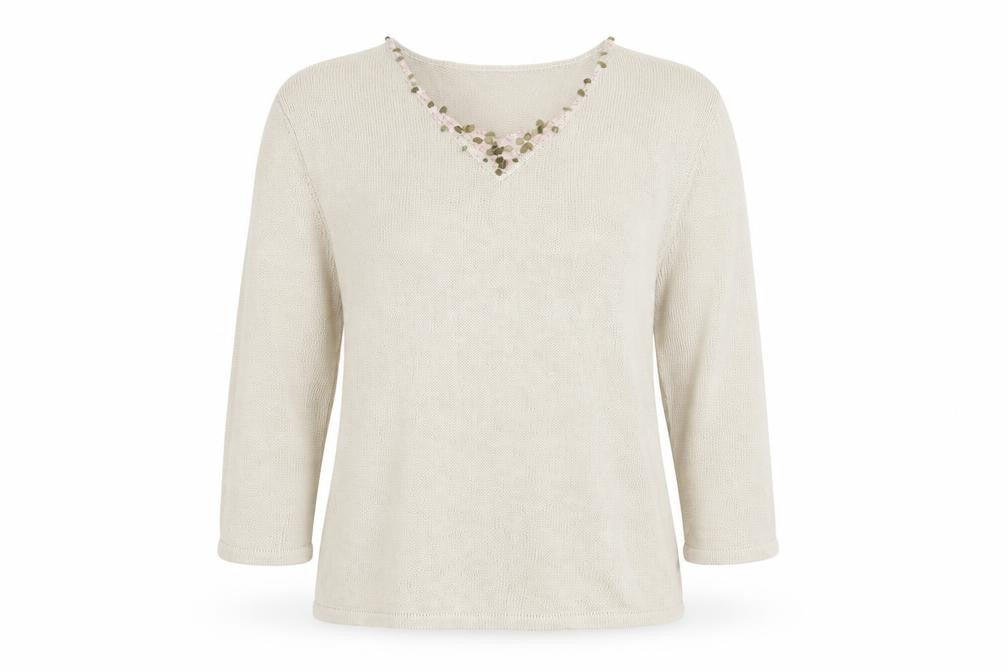 Lakeland Womens Beige  Knit Pullover Jumper Size 14