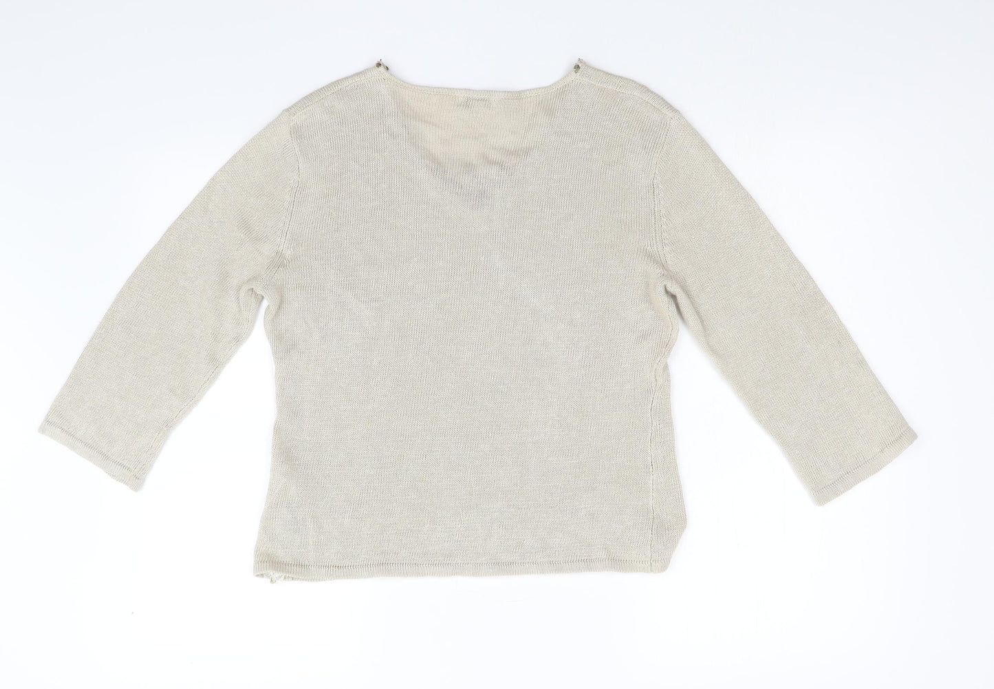 Lakeland Womens Beige  Knit Pullover Jumper Size 14