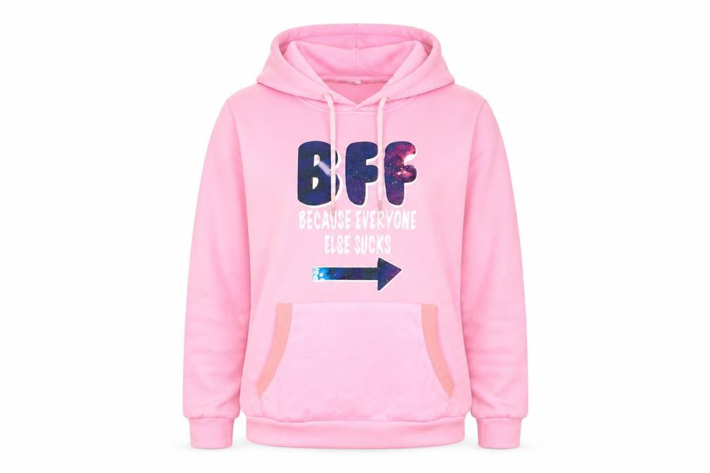 Preworn Womens Pink   Pullover Hoodie Size M  - BFF