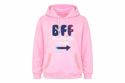 Womens Pink   Pullover Hoodie Size M  - BFF