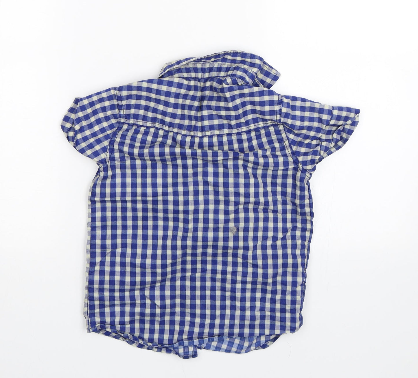 George Boys Blue Plaid  Basic Button-Up Size 6-7 Years