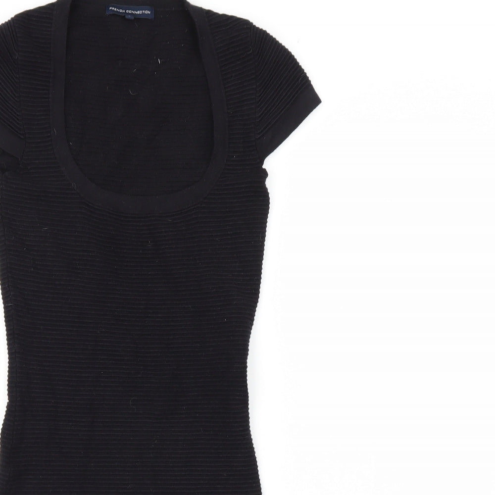 French Connection Womens Black Striped  Mini  Size 8