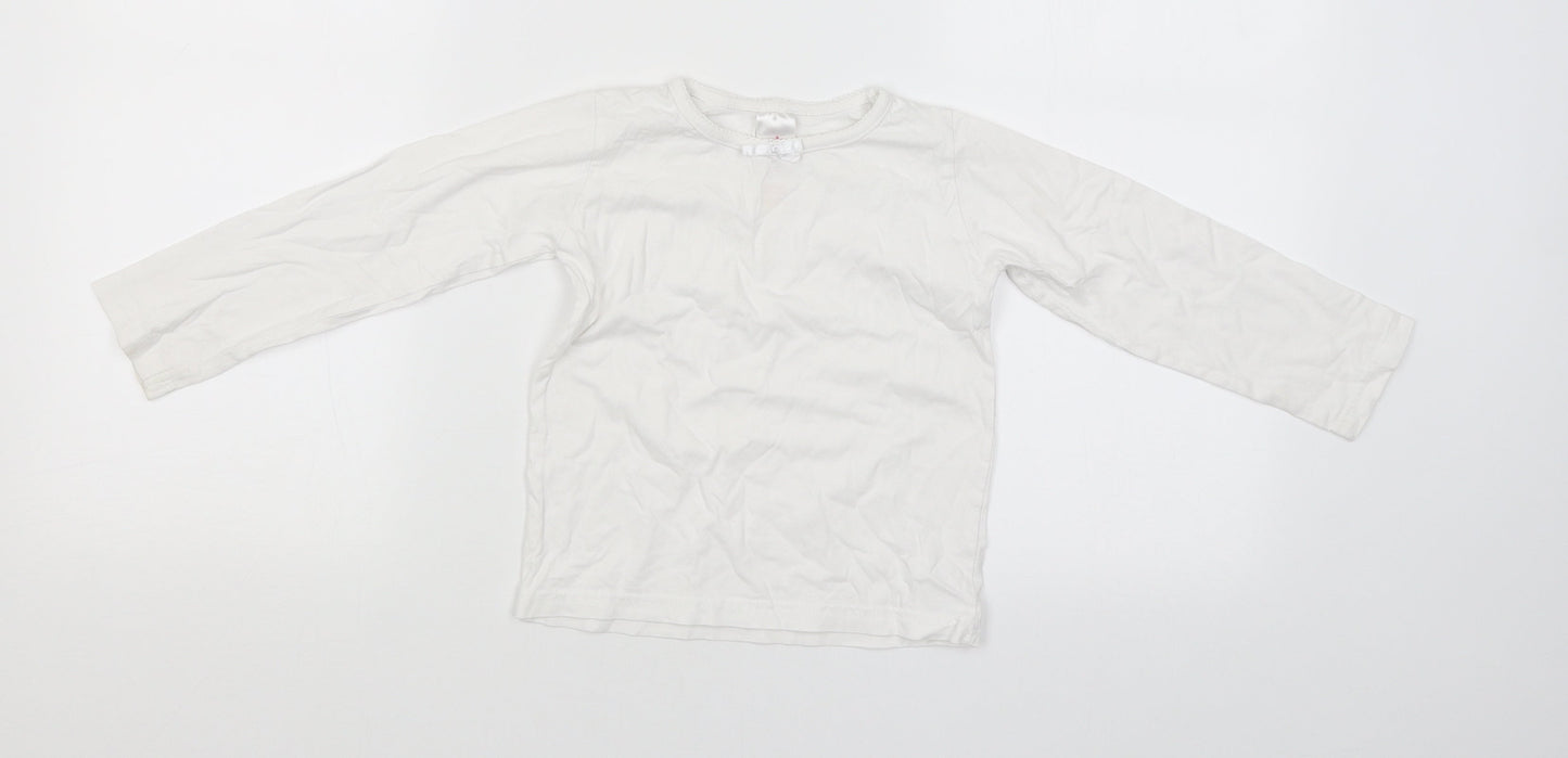 E-vie Angel Girls White   Basic T-Shirt Size 3-4 Years