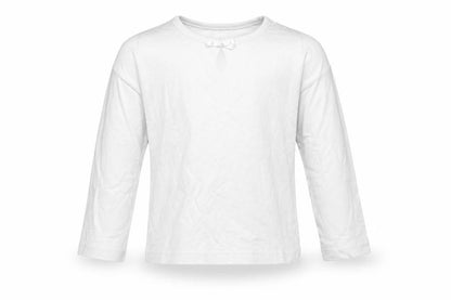 Front view of E-vie Angel girls’ white basic t-shirt, size 3-4, years