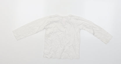 Back view of E-vie Angel girls’ white basic t-shirt, size 3-4, years