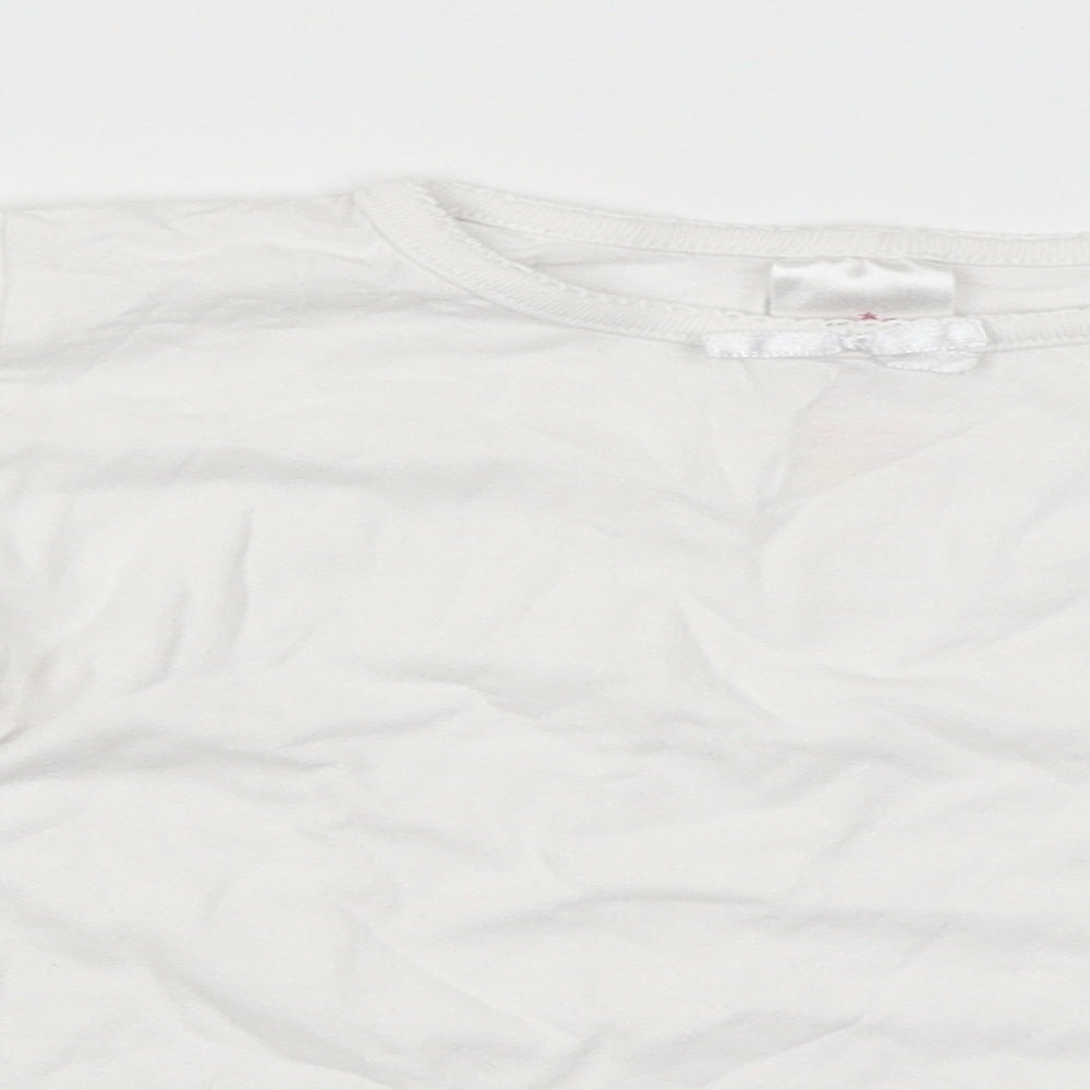 E-vie Angel Girls White   Basic T-Shirt Size 3-4 Years