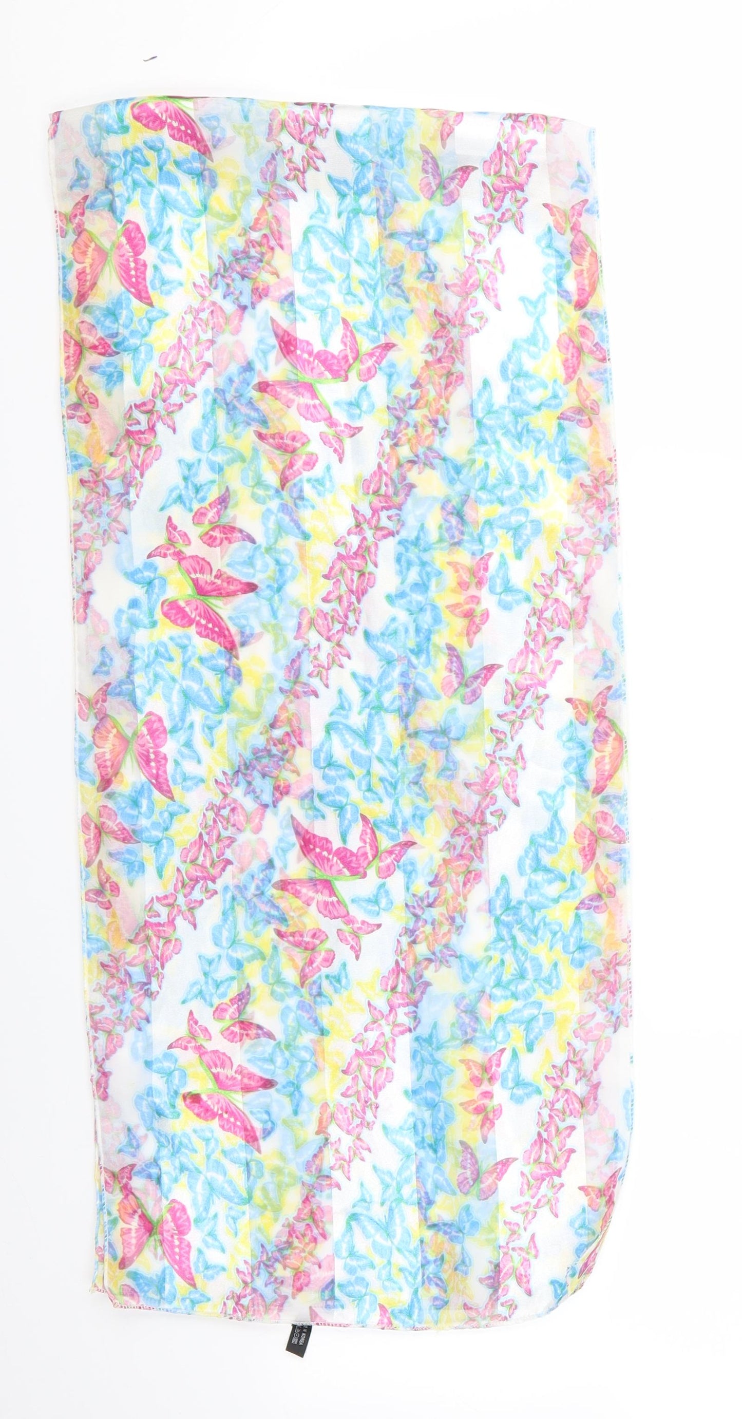 Womens Multicoloured Animal Print Satin  Scarf   - Butterfly Print Scraf