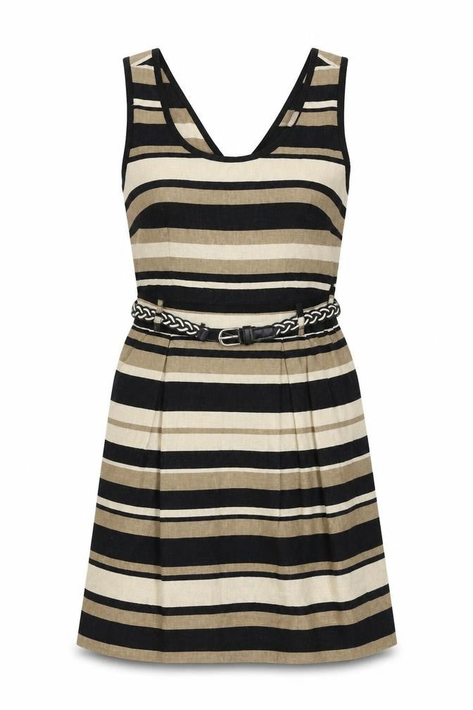 Atmosphere Womens Brown Striped  A-Line  Size 8