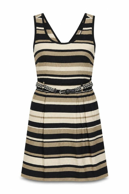 Atmosphere Womens Brown Striped  A-Line  Size 8