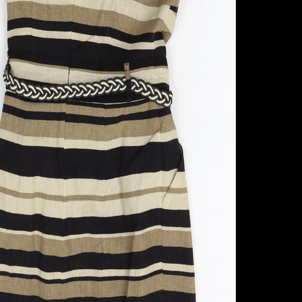 Atmosphere Womens Brown Striped  A-Line  Size 8