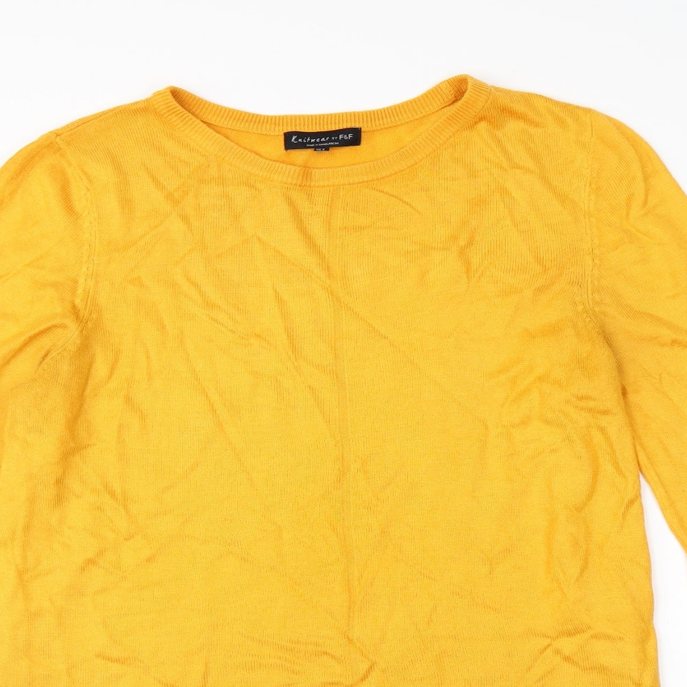 F&F Womens Yellow   Pullover Jumper Size 6