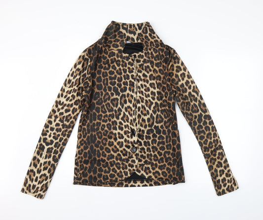 Miso Womens Multicoloured Animal Print  Basic Button-Up Size 12