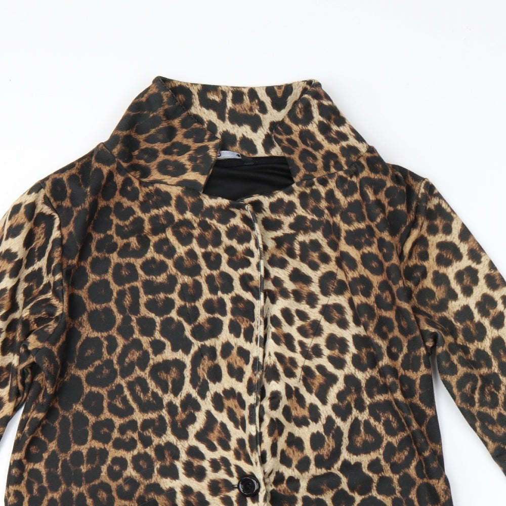 Miso Womens Multicoloured Animal Print  Basic Button-Up Size 12