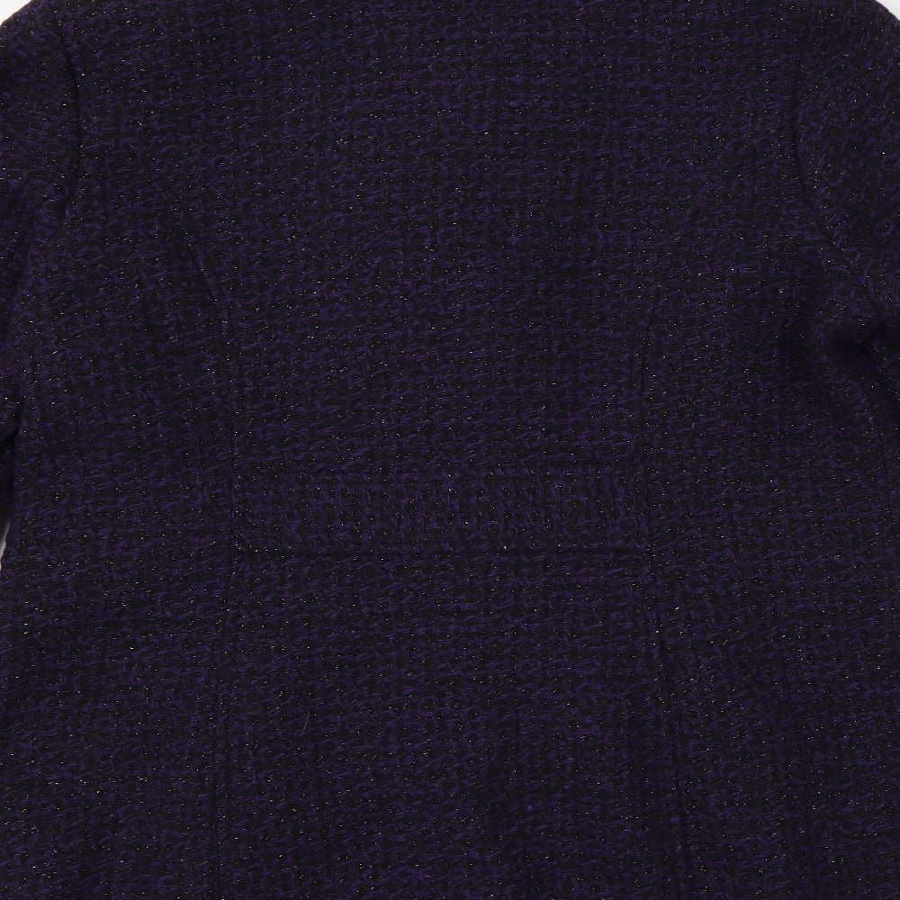 Preworn Womens Purple Argyle/Diamond  Overcoat Coat Size 14