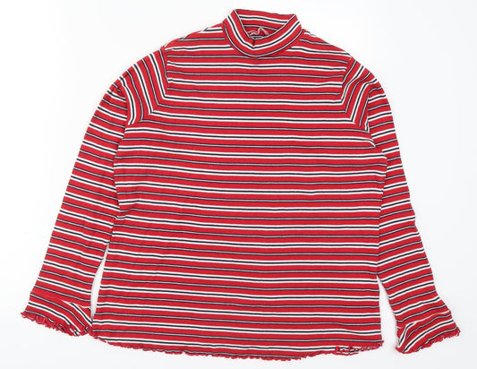 Marks and Spencer Womens Red Striped  Pullover Jumper Size 18