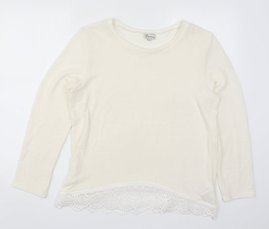 Paramour Womens Ivory  Rayon Pullover Jumper Size L
