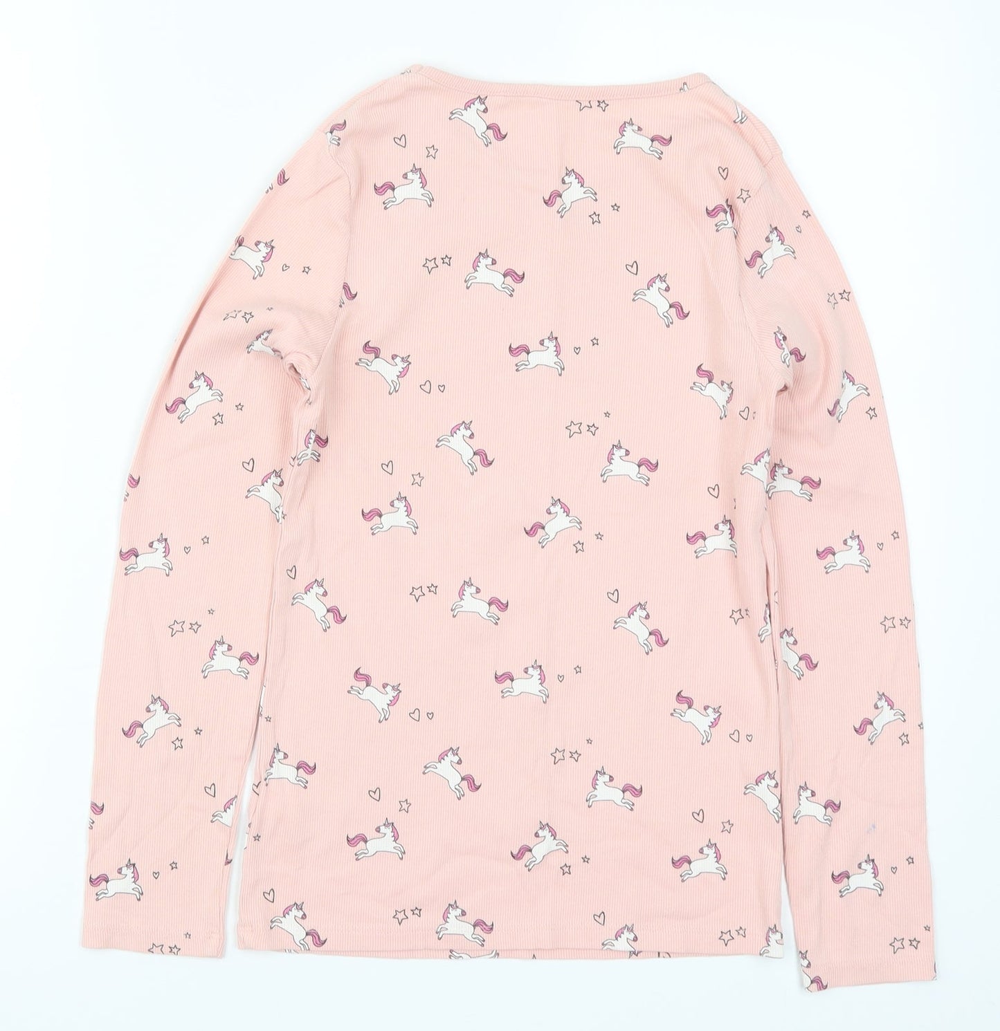 NEXT Girls Pink Solid  Top Pyjama Top Size 12 Years  - Unicorns