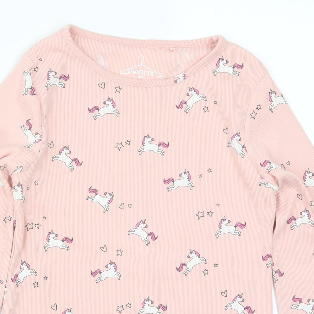 NEXT Girls Pink Solid  Top Pyjama Top Size 12 Years  - Unicorns