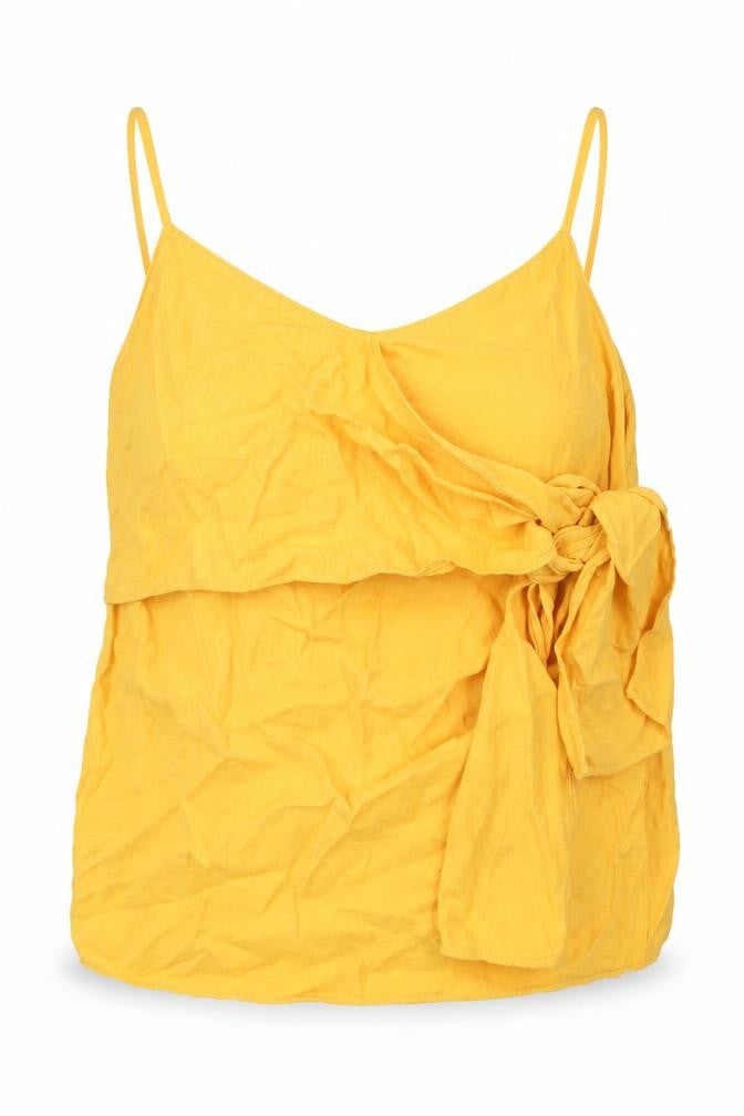 Topshop Womens Orange   Basic Tank Size 8  - Tie Front