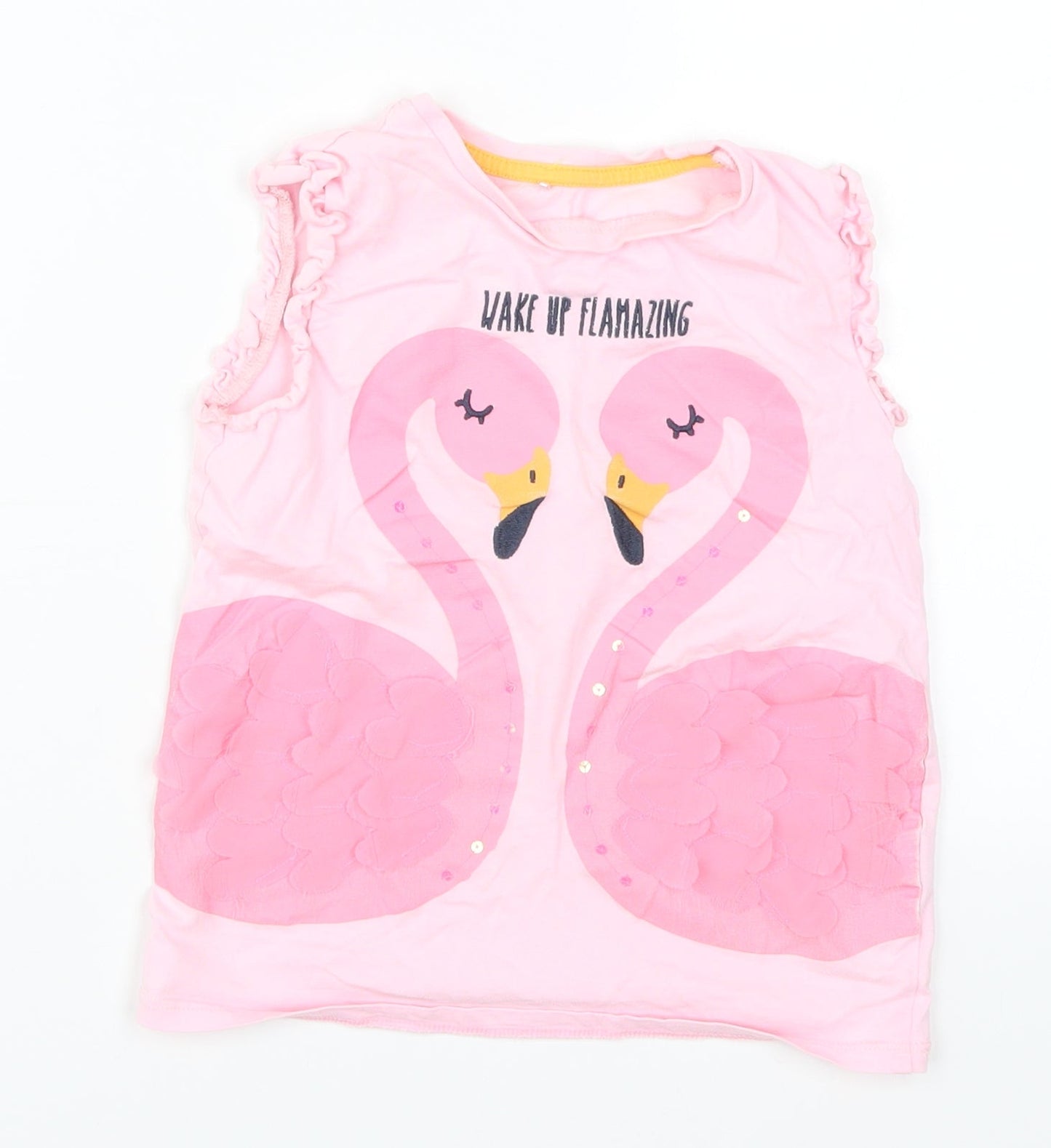 George Girls Pink   Basic Tank Size 5-6 Years  - Wake Up Flamazing