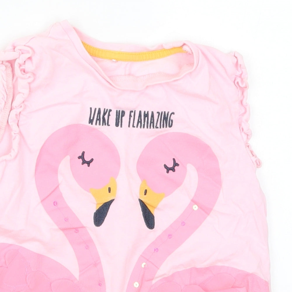 George Girls Pink   Basic Tank Size 5-6 Years  - Wake Up Flamazing