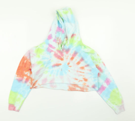 JustHoods Girls Blue   Pullover Hoodie Size 9-10 Years  - Tie Dye