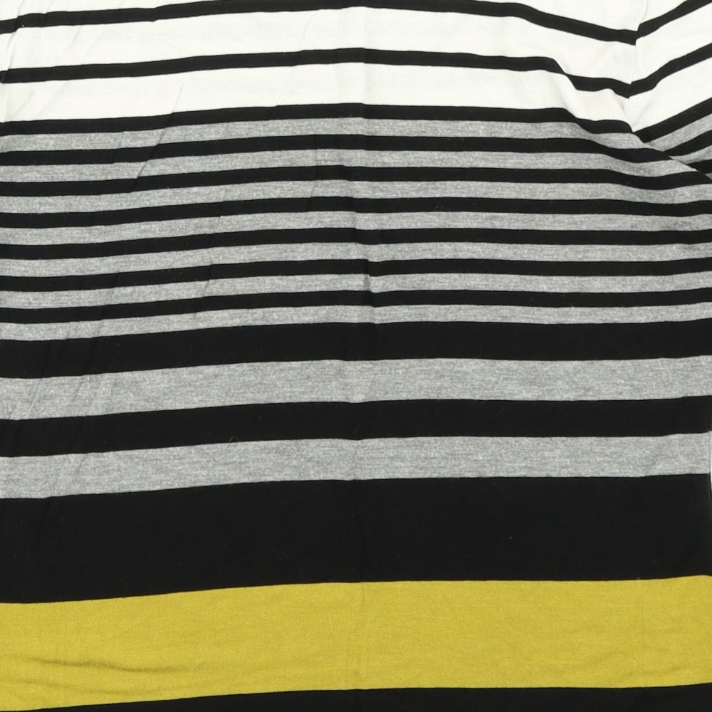 M&S Colelction Womens White Striped  Basic T-Shirt Size 8