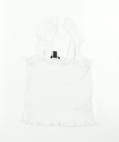 Additional front view of 915 Generation girls’ white cropped tank, size 12-13, years