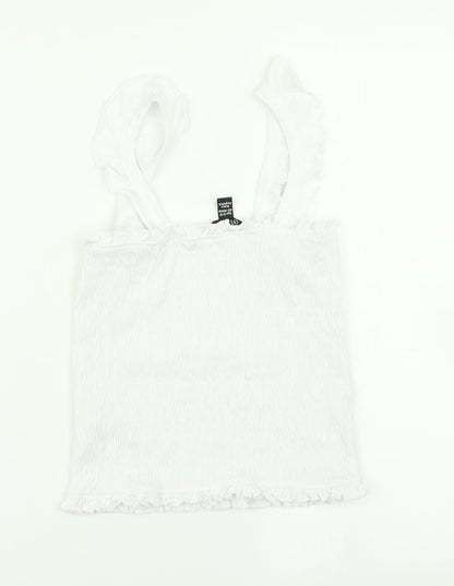 Back view of 915 Generation girls’ white cropped tank, size 12-13, years