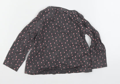 Back view of F&F girls’ grey polka dot jersey basic t-shirt, size 9-12, months